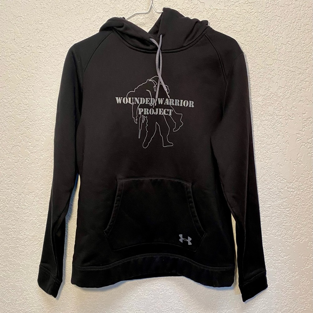 Under Armour Hoodie Women’s M Black WOUNDED WARRIOR PROJECT Pullover Sweatshirt